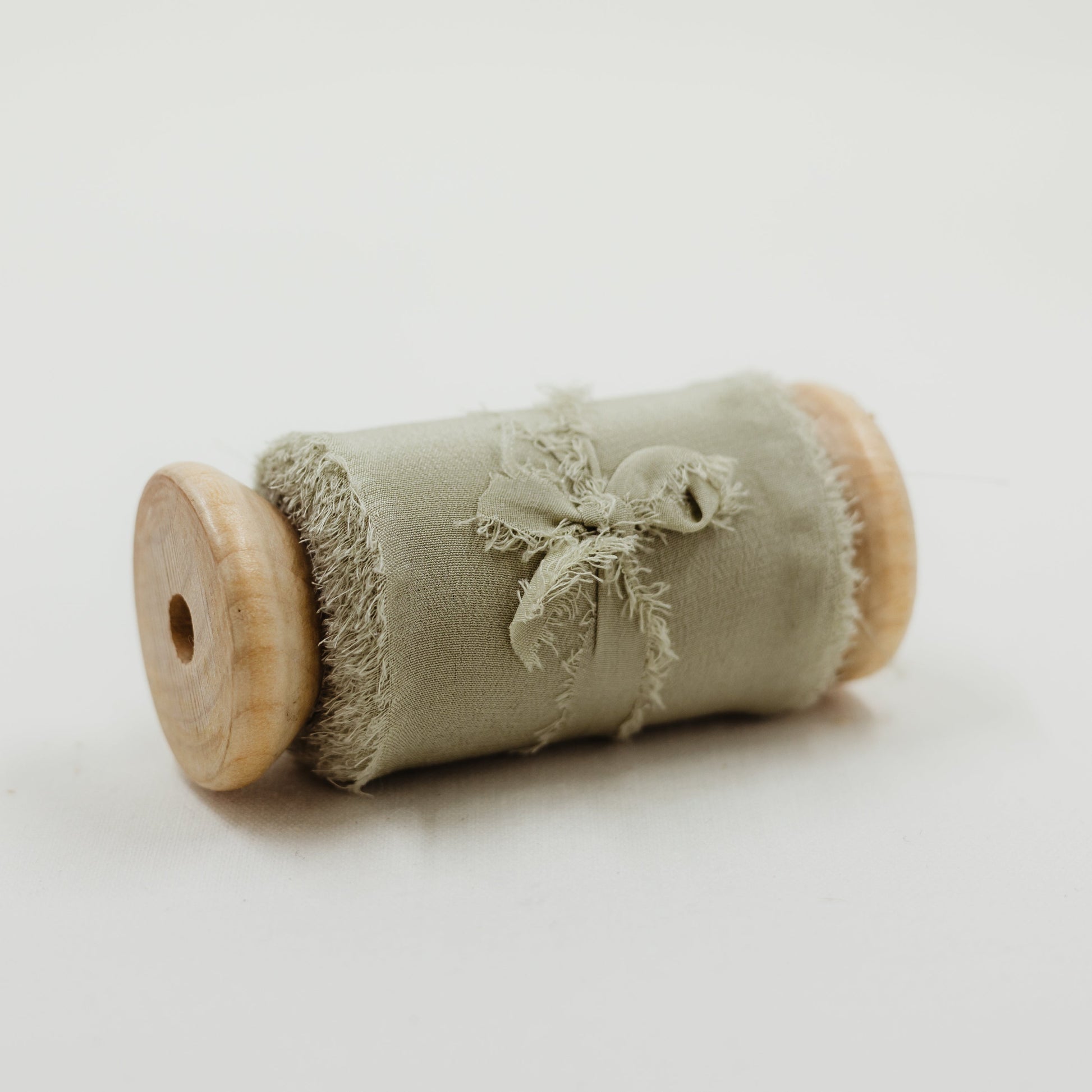 Raw Edge Silk Ribbon for Wedding 2" Wide Sage Color