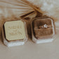 Personalized Boho Ring Box in Velvet with Bride and Groom Names