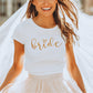 White T-Shirt with Bride in Calligraphy