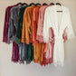 Chic velvet bridesmaid robe, featuring lace sleeve details, one size fits most
