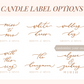 Customized Text Options for Personalized Wedding Gift Candle