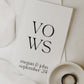 Elegant, pocket-sized vow books with personalized text, handmade for wedding ceremonies