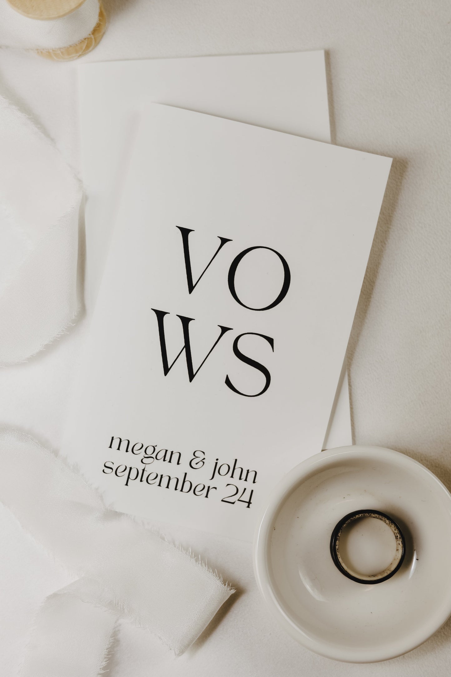 Elegant, pocket-sized vow books with personalized text, handmade for wedding ceremonies