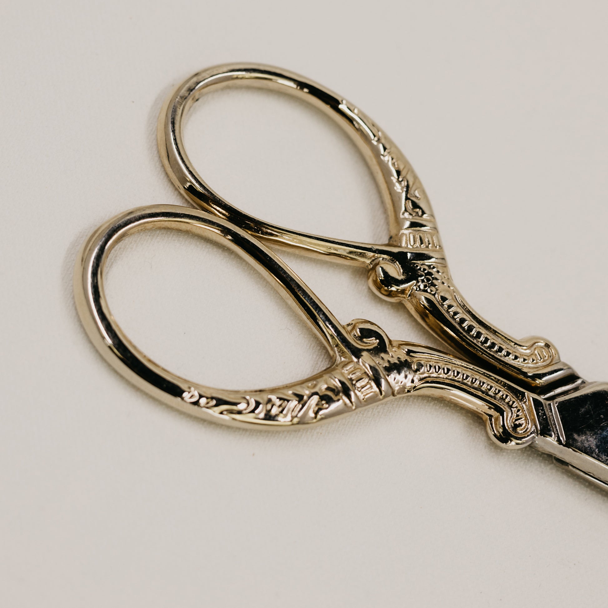 Flat Lay Photography Scissors Vintage Style Gold Handle