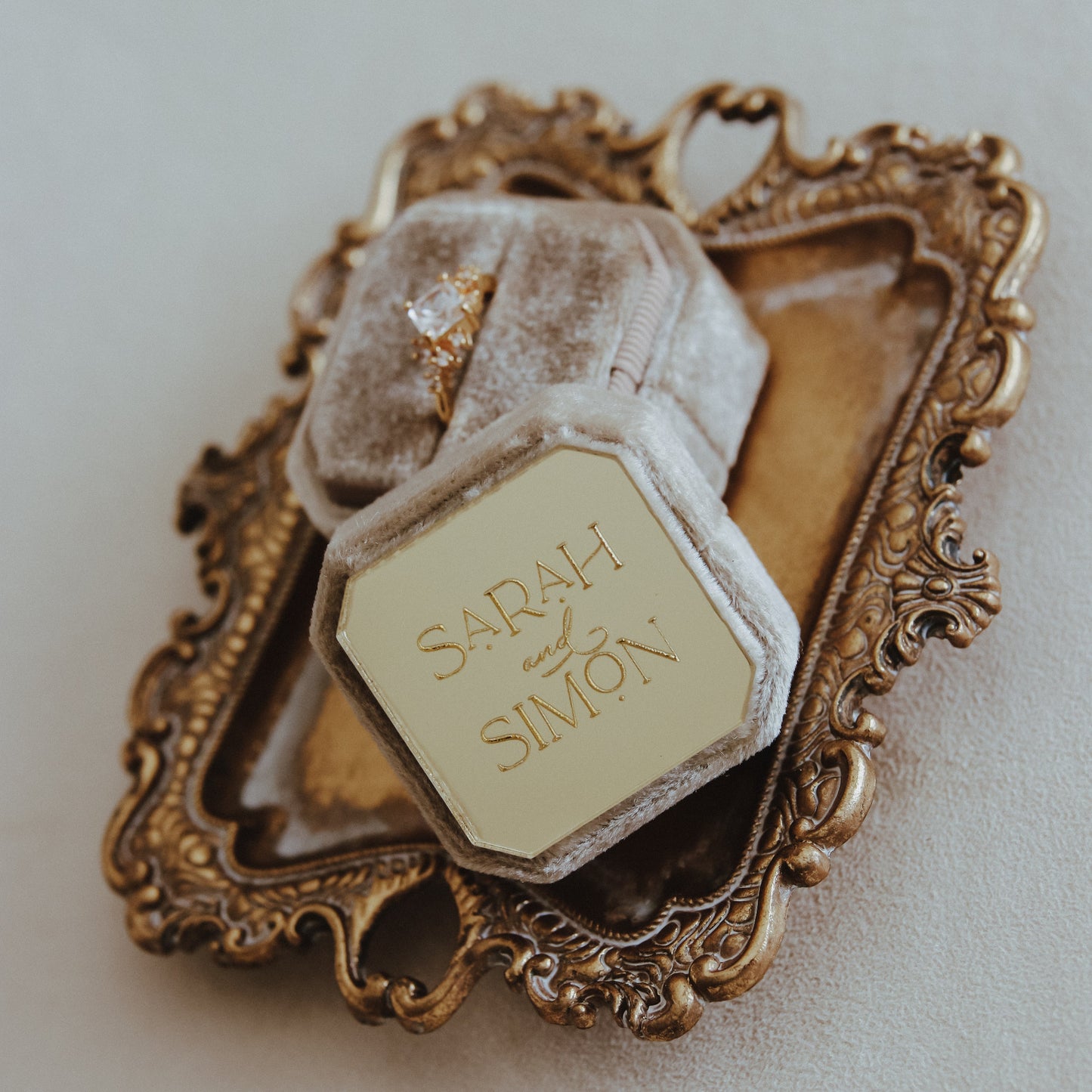 Gift for Bride and Groom Personalized Velvet Ring Box