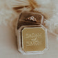 Velvet Ring Box Octagon Personalized with Bride and Groom Names Boho Style Text