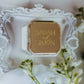 Velvet Ring Box Personalized with Names of Bride and Groom in Boho Font