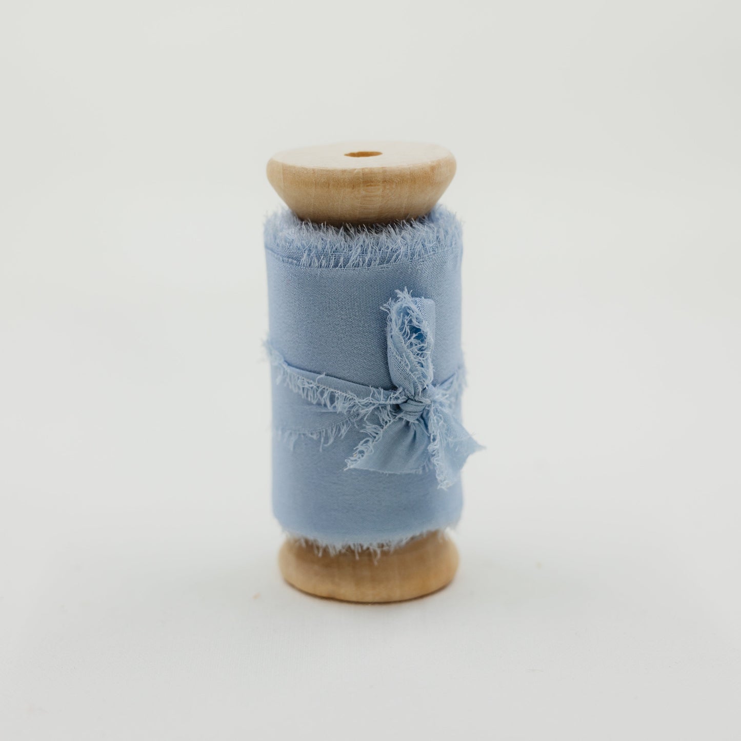Blue silk ribbon for wedding invitations and bouquet