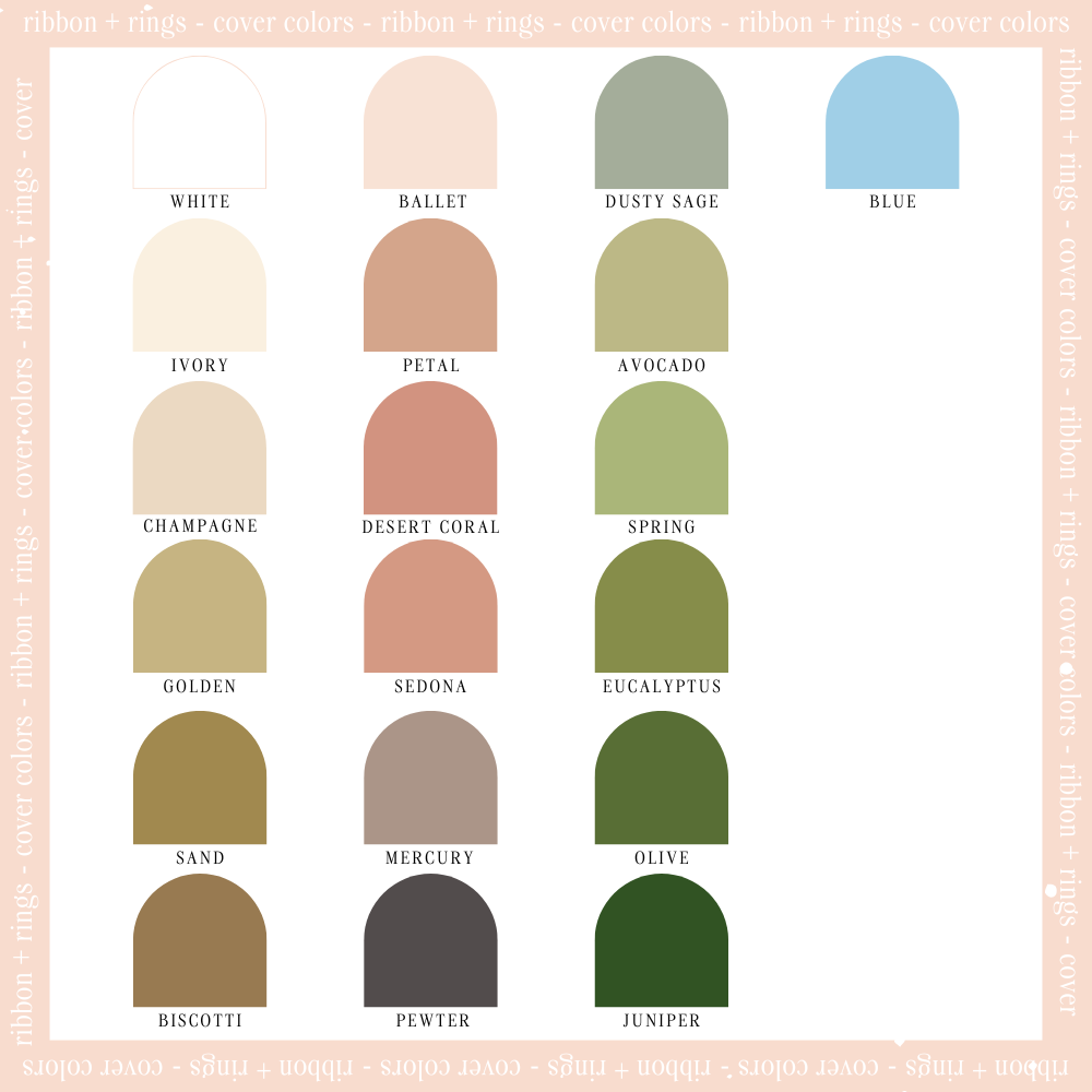 Cover Colors Available for Personalized Mini Vow Books