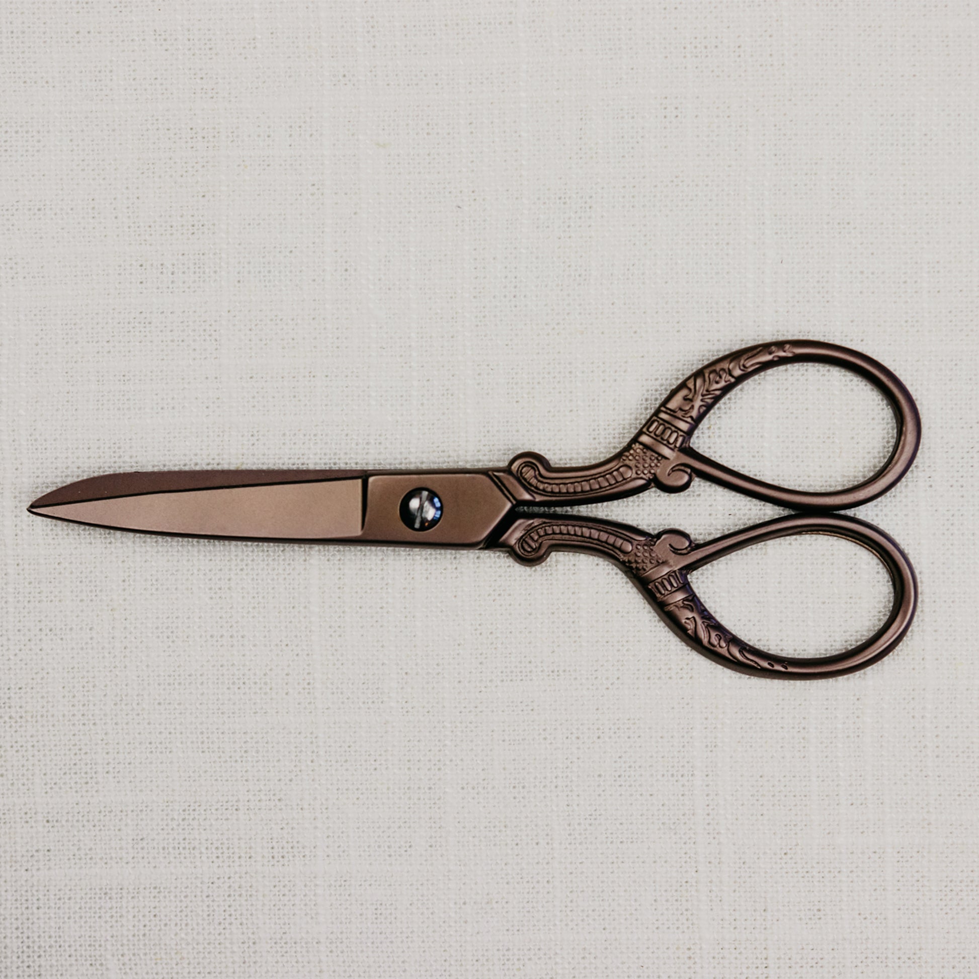 Flat Lay Photography Scissors Side View in Bronze Finish