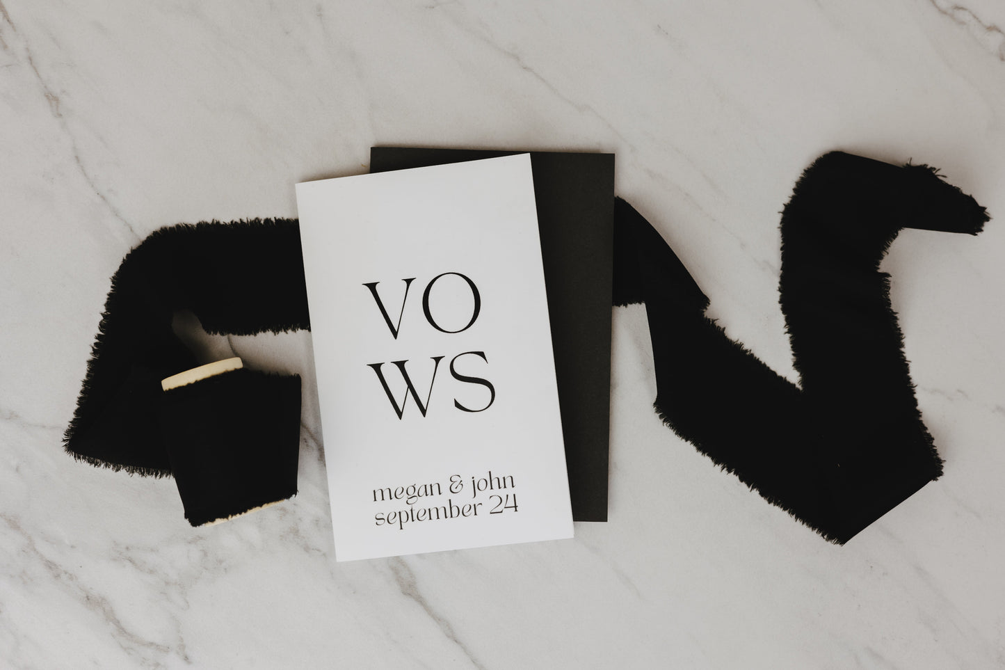 Handmade vow books with names and date, featuring a soft touch cover, available in various colors