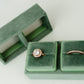 Double Ring Box for Wedding Ceremony in Velvet Fabric Holds 2 Rings