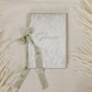 Vow Book with Velvet Cover Embossed with Vow and Tied with Silk Ribbon