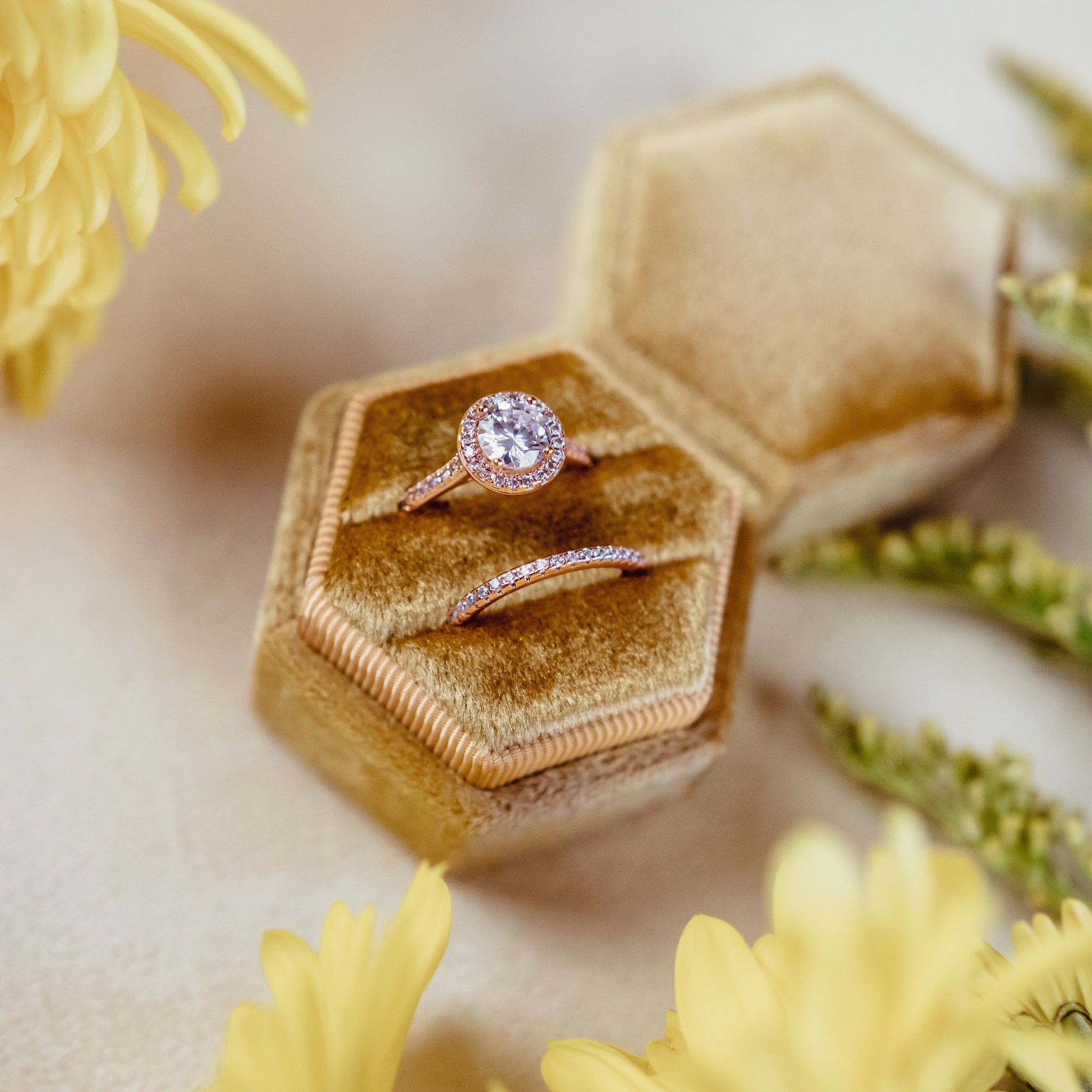 Exchange Rings with a Beautiful Box from Ribbon & Rings Available in Almost Any Velvet Fabric Color Her Heart Could Wish For