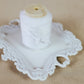 Flat Lay Photography Styling Ring Dish in Vintage White Finish