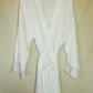 White Getting Ready Robe Gift for the Bride in Soft Cotton with Floral Lace Sleeves