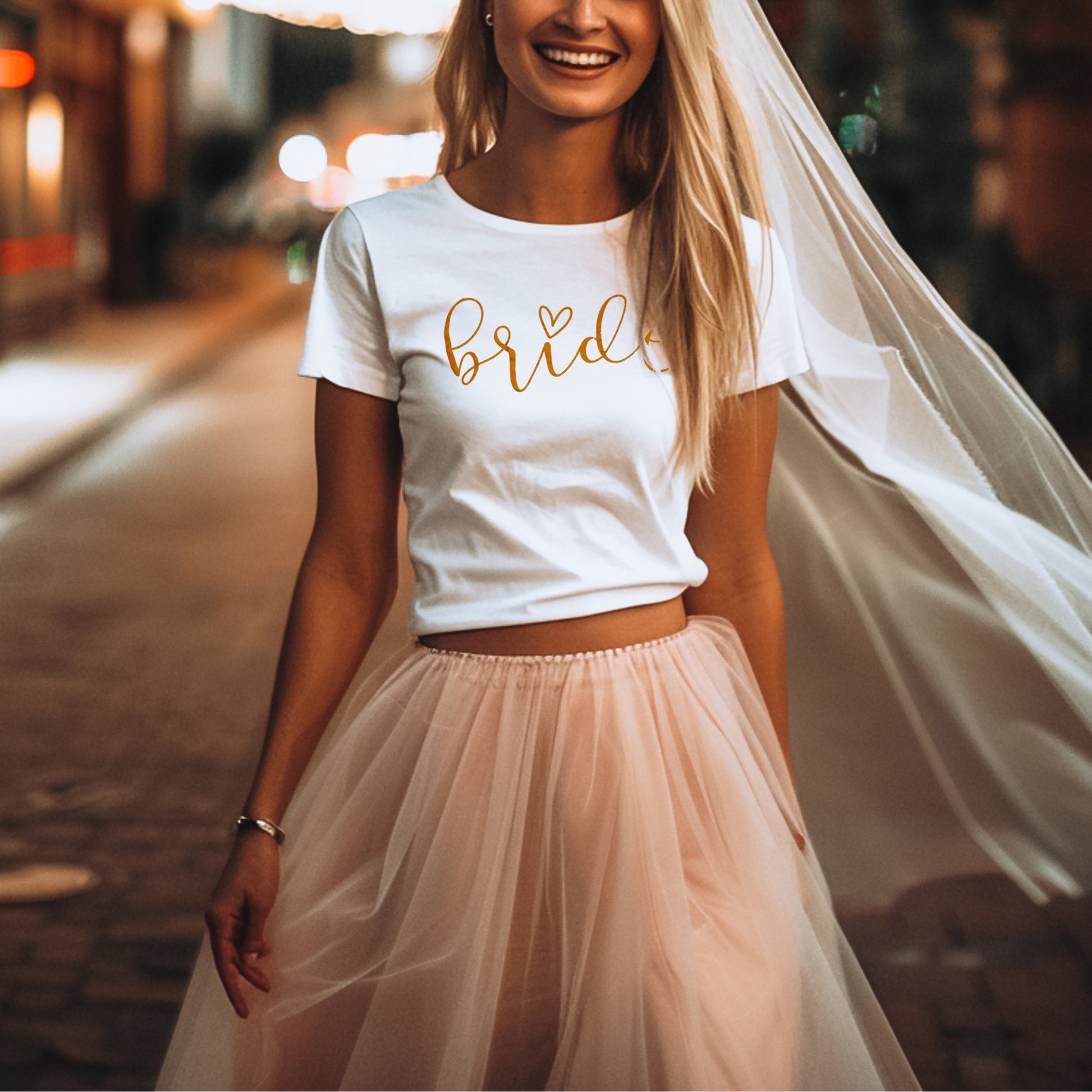 Bride in Cute Shirt for Bachelorette Party